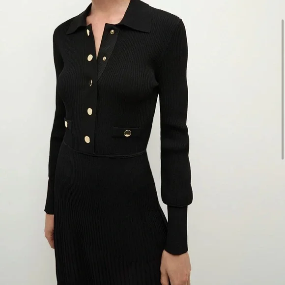 Veronica Beard Lauper Sweater Dress Black

Elegant Black Button-Up Dress - Picture 3 of 7